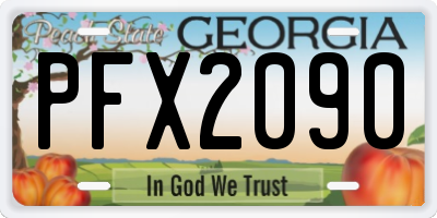 GA license plate PFX2090