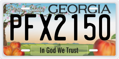 GA license plate PFX2150