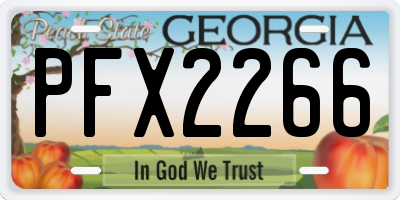GA license plate PFX2266