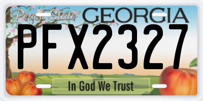 GA license plate PFX2327