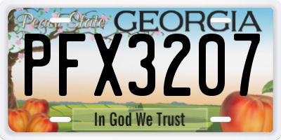 GA license plate PFX3207