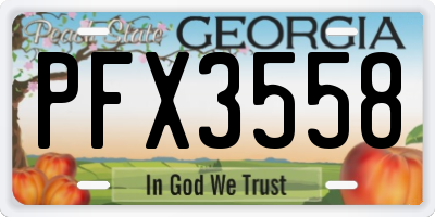 GA license plate PFX3558