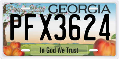 GA license plate PFX3624