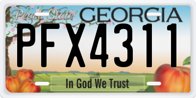 GA license plate PFX4311