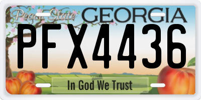 GA license plate PFX4436