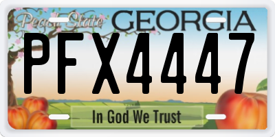 GA license plate PFX4447