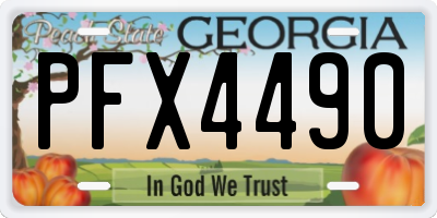 GA license plate PFX4490
