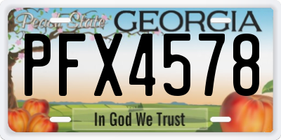 GA license plate PFX4578