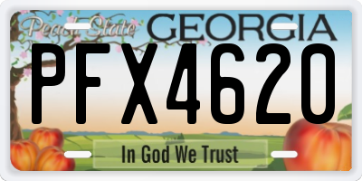 GA license plate PFX4620