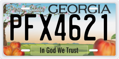 GA license plate PFX4621