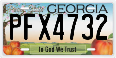GA license plate PFX4732