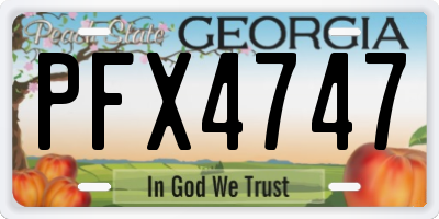 GA license plate PFX4747