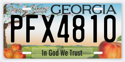 GA license plate PFX4810