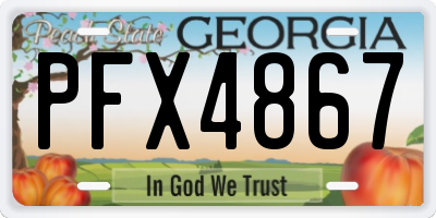 GA license plate PFX4867