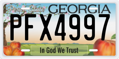 GA license plate PFX4997