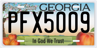 GA license plate PFX5009