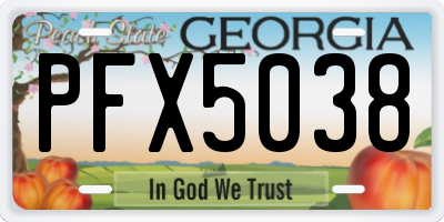 GA license plate PFX5038