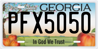 GA license plate PFX5050