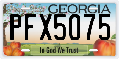 GA license plate PFX5075