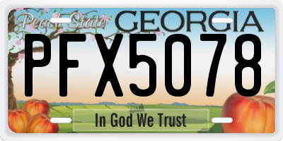 GA license plate PFX5078