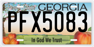 GA license plate PFX5083