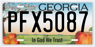 GA license plate PFX5087