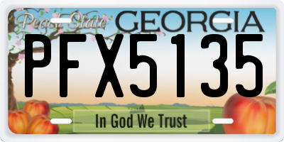 GA license plate PFX5135