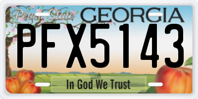 GA license plate PFX5143