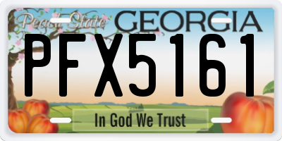 GA license plate PFX5161