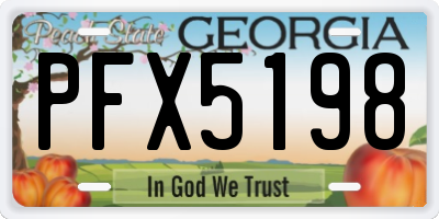 GA license plate PFX5198