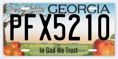 GA license plate PFX5210