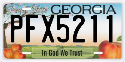 GA license plate PFX5211