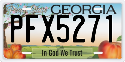 GA license plate PFX5271