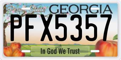 GA license plate PFX5357