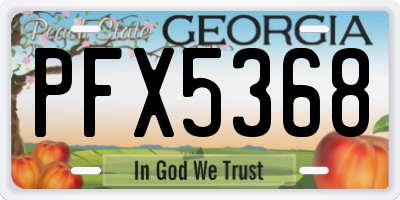 GA license plate PFX5368