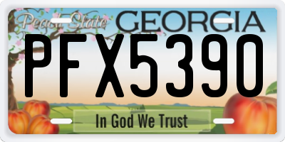 GA license plate PFX5390