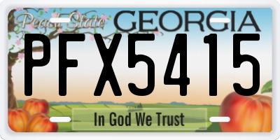 GA license plate PFX5415