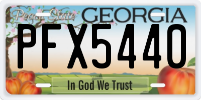 GA license plate PFX5440