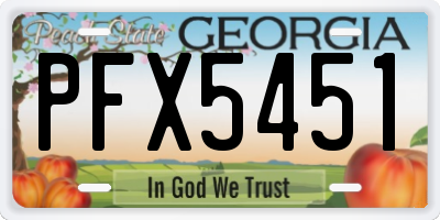 GA license plate PFX5451