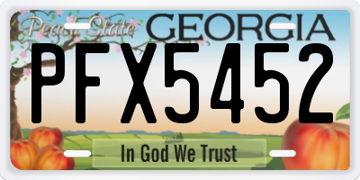 GA license plate PFX5452
