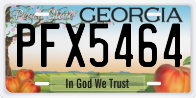 GA license plate PFX5464