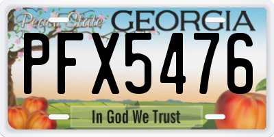 GA license plate PFX5476