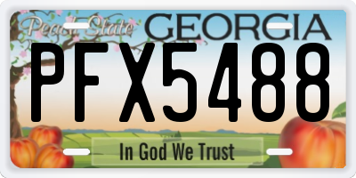 GA license plate PFX5488
