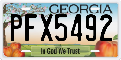 GA license plate PFX5492
