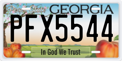 GA license plate PFX5544