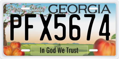 GA license plate PFX5674