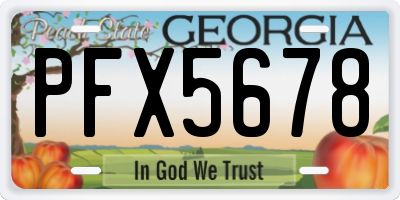 GA license plate PFX5678