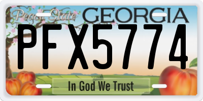 GA license plate PFX5774