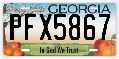 GA license plate PFX5867
