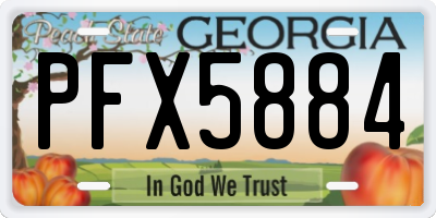 GA license plate PFX5884